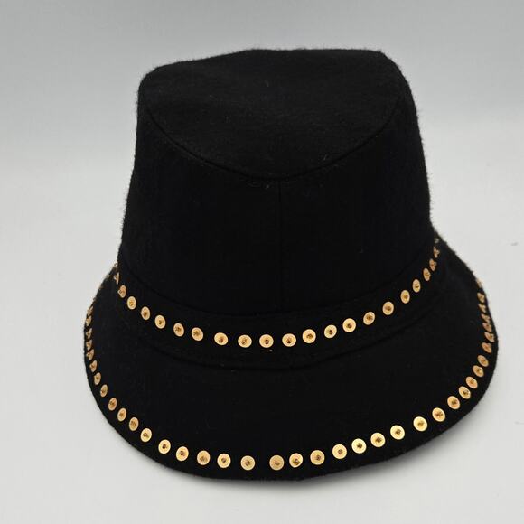 Vintage Sierra Accessories Ladies Black Bucket Hat w/ Gold Tone Sequins & Beads - Picture 1 of 7